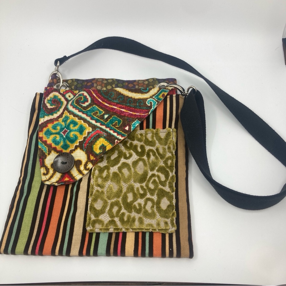 NWOT St. Clair funky  multi fabric purse shoulder bag made in Colorado